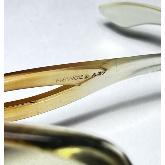 Iconic Vintage 70s Ted Lapidus France Brown & Gold Oversized Women's Sunglasses - Picture 11 of 12